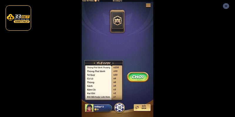 Các nguyên tắc đánh Xì Tố 33bet