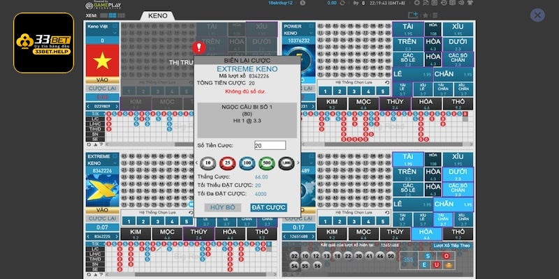 Hướng dẫn cách chơi Keno 33bet chi tiết nhất