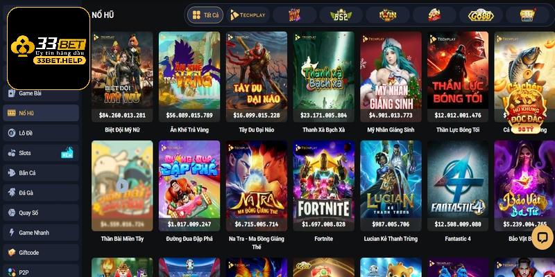 Chuyên mục nổ hũ tại 33Bet xuất hiện sôi động kịch tính mỗi ngày