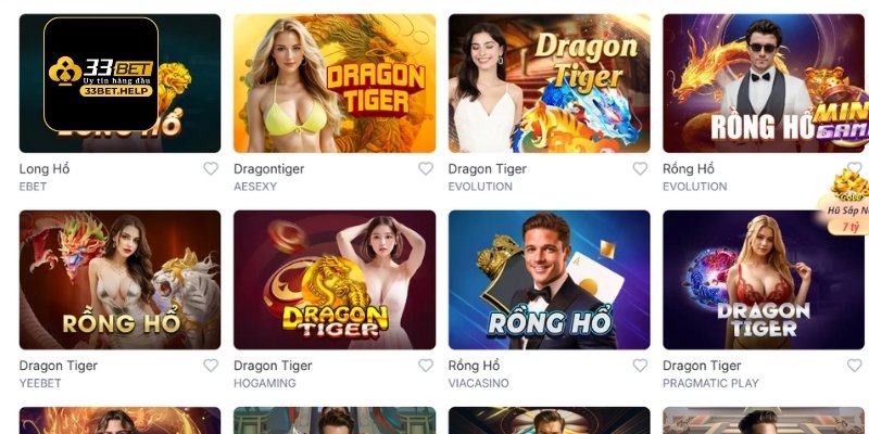 Thông tin khái quát chung về sản phẩm hấp dẫn Rồng Hổ 33Bet